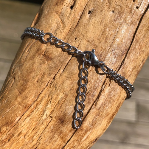 Bracelet double cristal noir