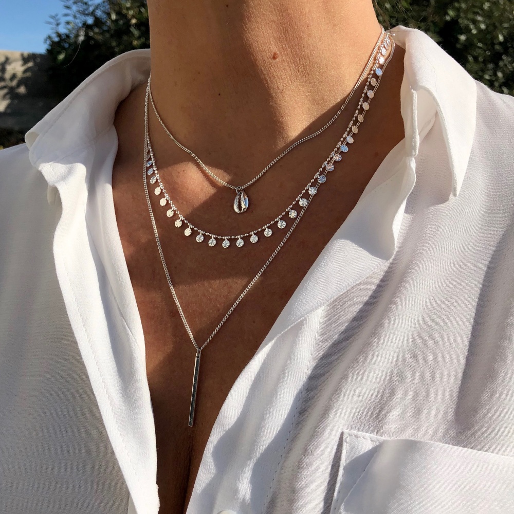 Collier Fantaisie Bohème Vintage - Argent Plaqué - Occasion - Style Gypsy